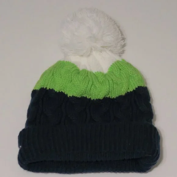 NFL Women's Seattle Seahawks Cozy Cable - Cuffed Knit Hat with POM - Picture 2 of 4